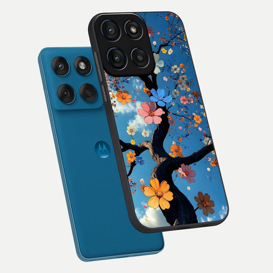  Blossom Dream Sky phone case For Moto Edge 60 showing premium glass back cover with detailed artwork