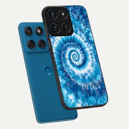  Blue Galaxy Wave phone case For Moto Edge 60 showing premium glass back cover with detailed artwork