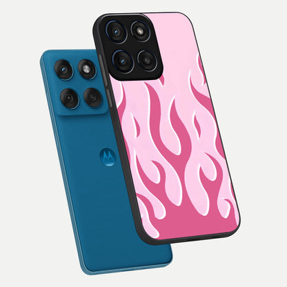  Blush Flame Energy phone case For Moto Edge 60 showing premium glass back cover with detailed artwork