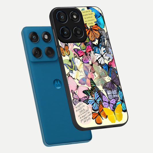  Butterflies Petal Dream phone case For Moto Edge 60 showing premium glass back cover with detailed artwork