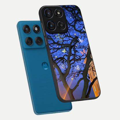  Butterfly Night Magic phone case For Moto Edge 60 showing premium glass back cover with detailed artwork