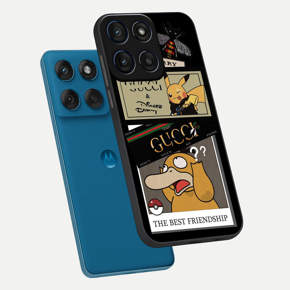  Cartoon Brand Play Mashup phone case For Moto Edge 60 showing premium glass back cover with detailed artwork