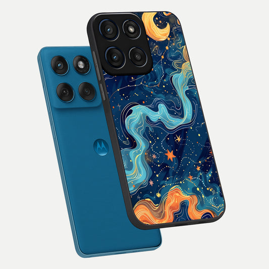  Celestial Dream Flow phone case For Moto Edge 60 showing premium glass back cover with detailed artwork