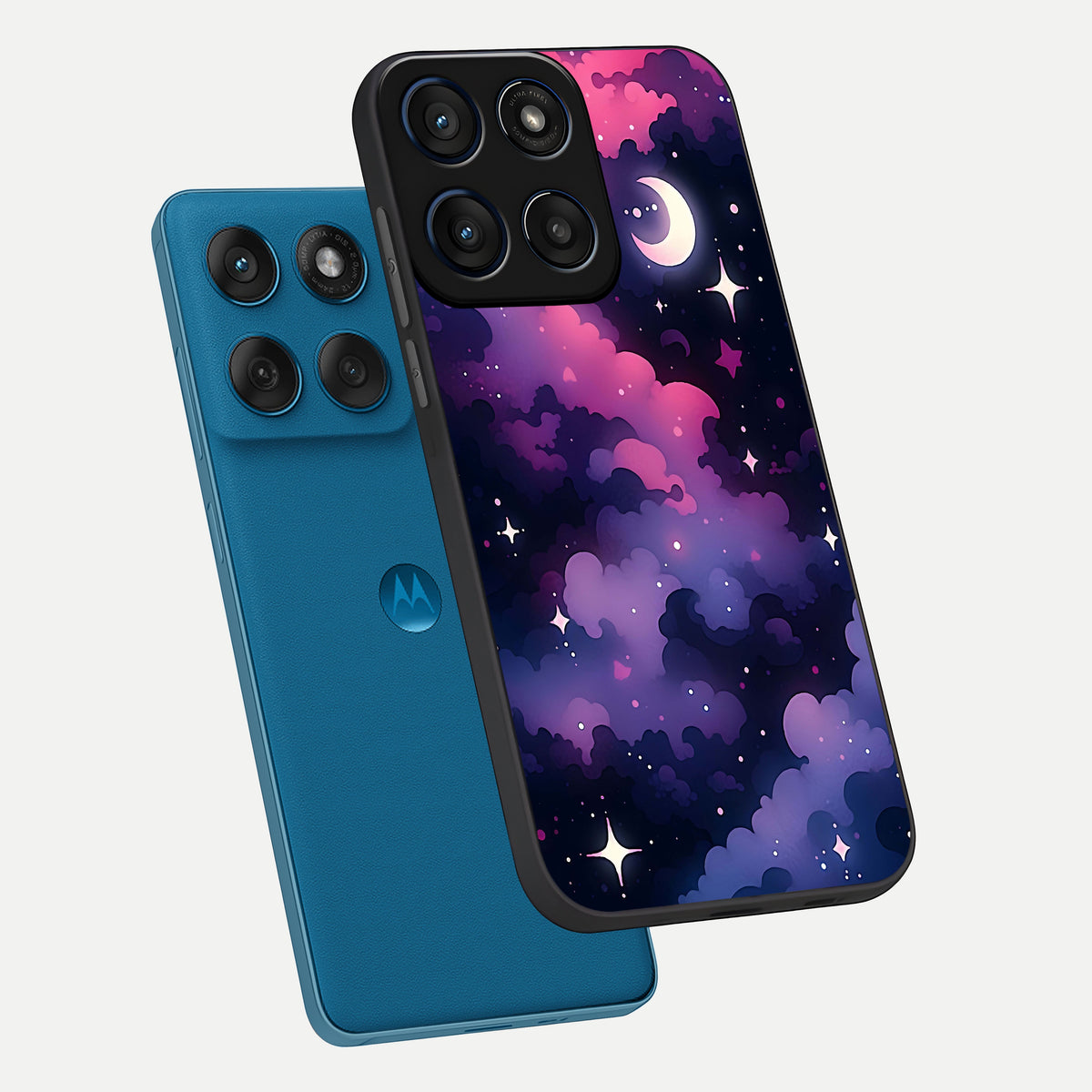  Celestial Moon Magic phone case For Moto Edge 60 showing premium glass back cover with detailed artwork