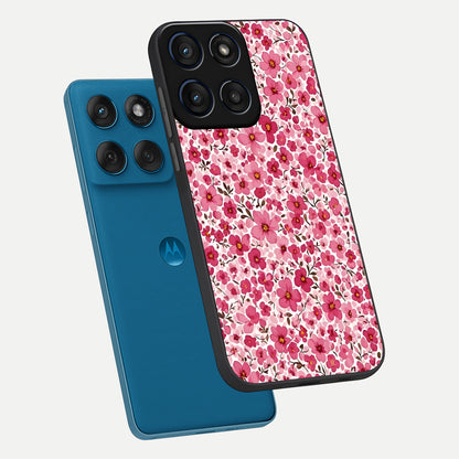  Cherry Blossom Charm phone case For Moto Edge 60 showing premium glass back cover with detailed artwork