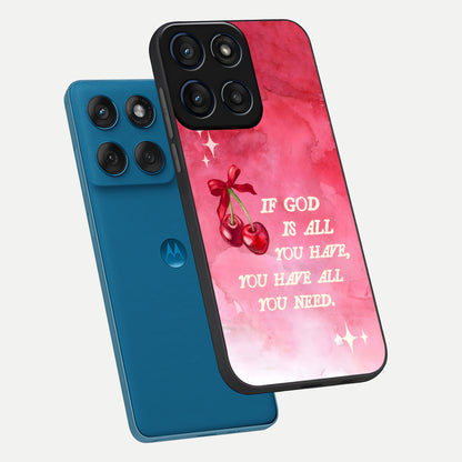  Cherry Quote phone case For Moto Edge 60 showing premium glass back cover with detailed artwork