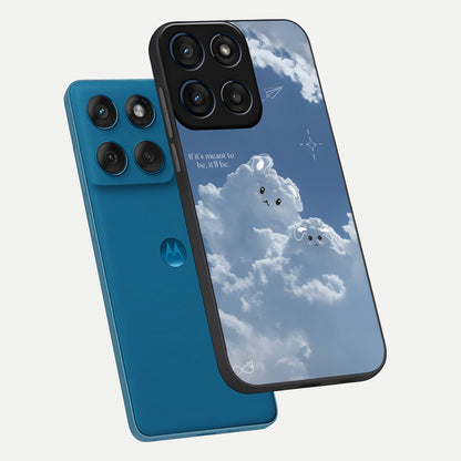  Cloud Bunny Dreams phone case For Moto Edge 60 showing premium glass back cover with detailed artwork