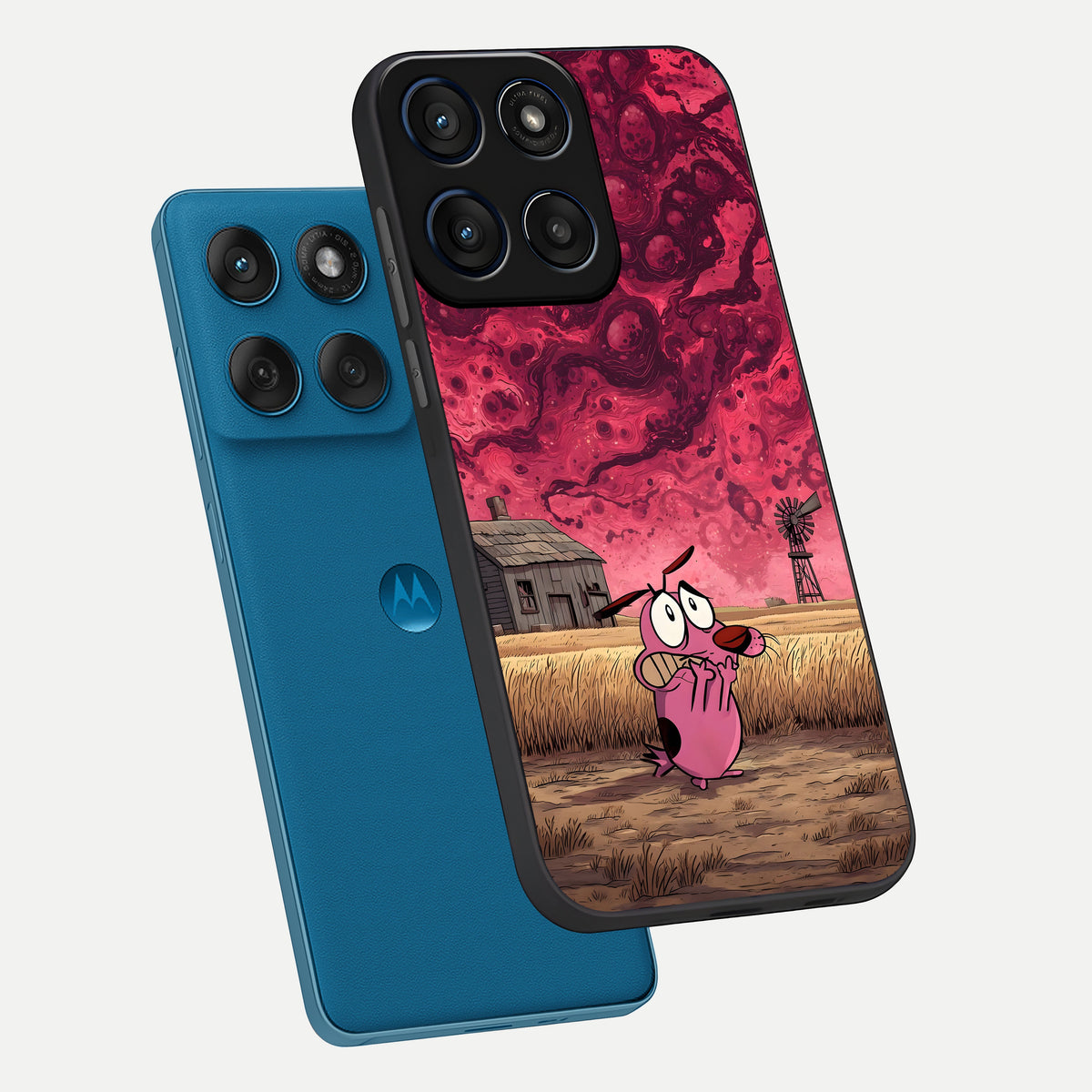  Courage Under Sky phone case For Moto Edge 60 showing premium glass back cover with detailed artwork