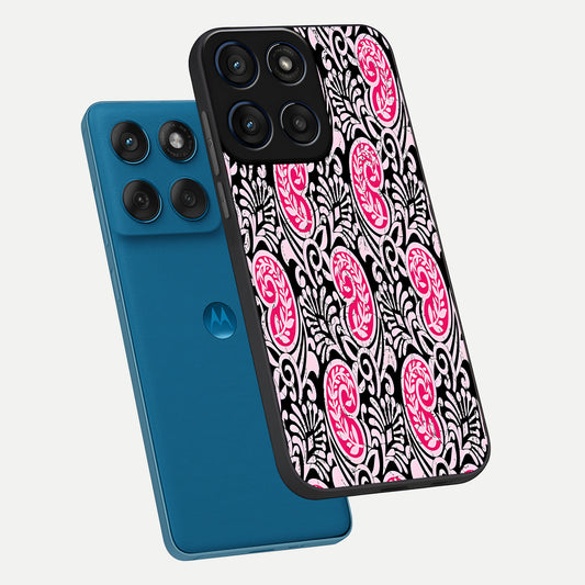  Crimson Paisley Charm phone case For Moto Edge 60 showing premium glass back cover with detailed artwork