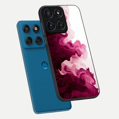  Crimson Wave Flow phone case For Moto Edge 60 showing premium glass back cover with detailed artwork