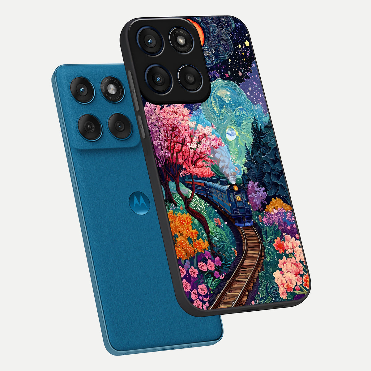  Digital Art phone case For Moto Edge 60 showing premium glass back cover with detailed artwork