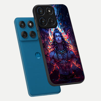  Divine Fire Shiv phone case For Moto Edge 60 showing premium glass back cover with detailed artwork