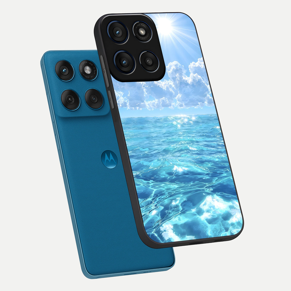  Endless Ocean Horizon phone case For Moto Edge 60 showing premium glass back cover with detailed artwork