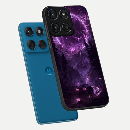  Eternal Cosmic Drive phone case For Moto Edge 60 showing premium glass back cover with detailed artwork