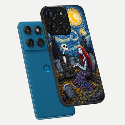  Eternal Night Love phone case For Moto Edge 60 showing premium glass back cover with detailed artwork