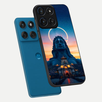  Eternal Shiva Aura phone case For Moto Edge 60 showing premium glass back cover with detailed artwork