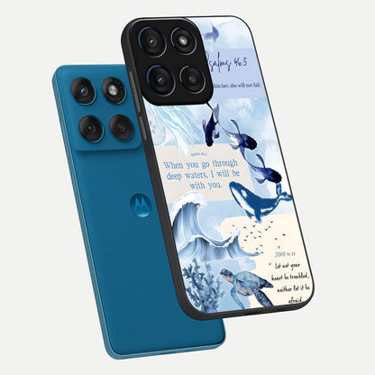  Faithful Ocean Promise phone case For Moto Edge 60 showing premium glass back cover with detailed artwork