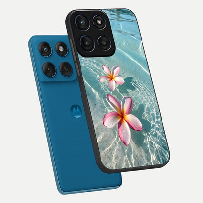  Floating Bloom Bliss phone case For Moto Edge 60 showing premium glass back cover with detailed artwork