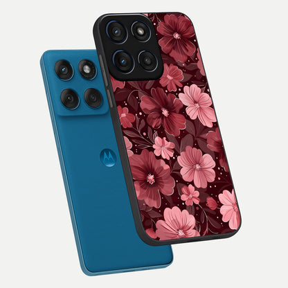  Flower Blush Bloom phone case For Moto Edge 60 showing premium glass back cover with detailed artwork
