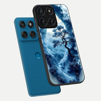  Frozen Serenity Gate phone case For Moto Edge 60 showing premium glass back cover with detailed artwork