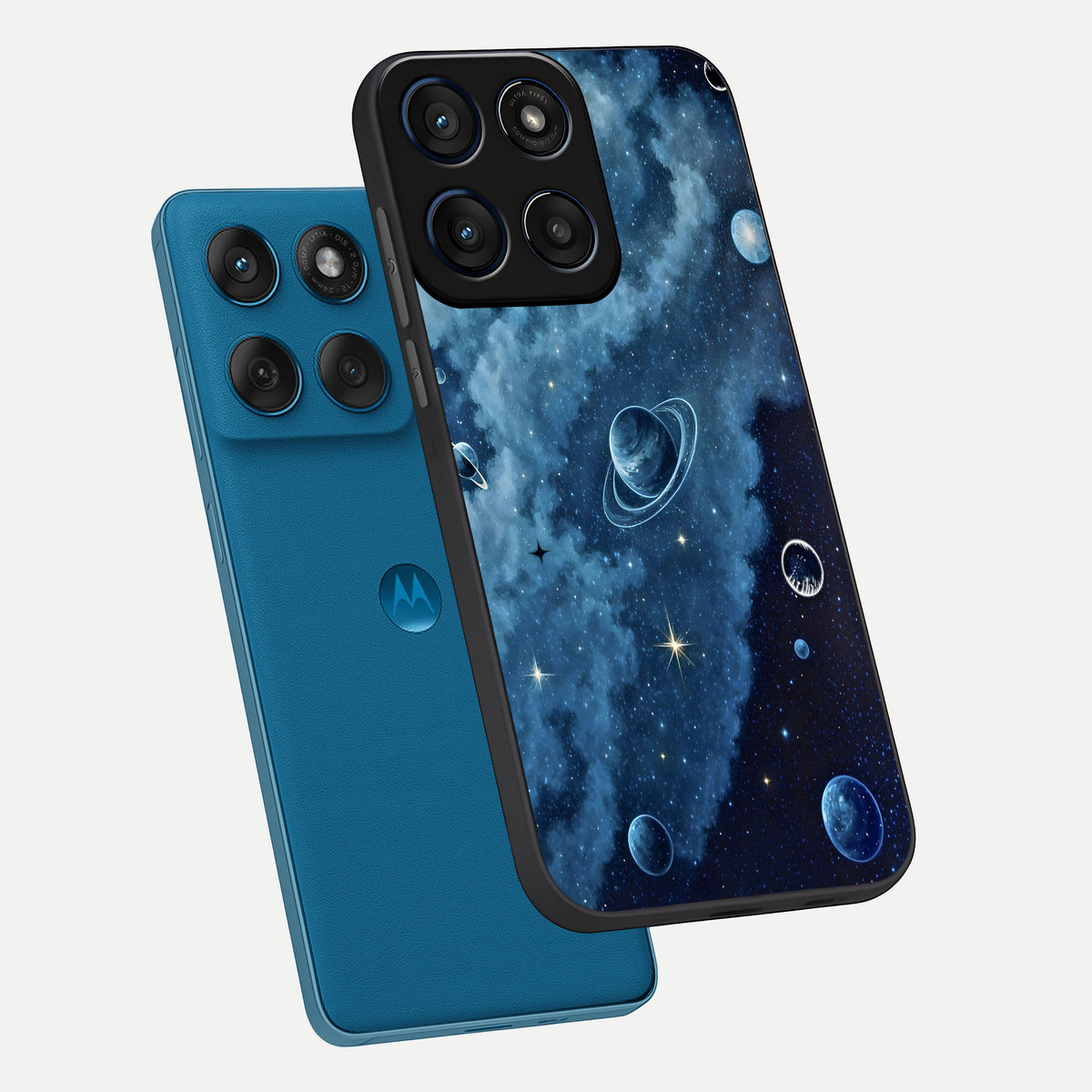  Galaxy Dream Space phone case For Moto Edge 60 showing premium glass back cover with detailed artwork