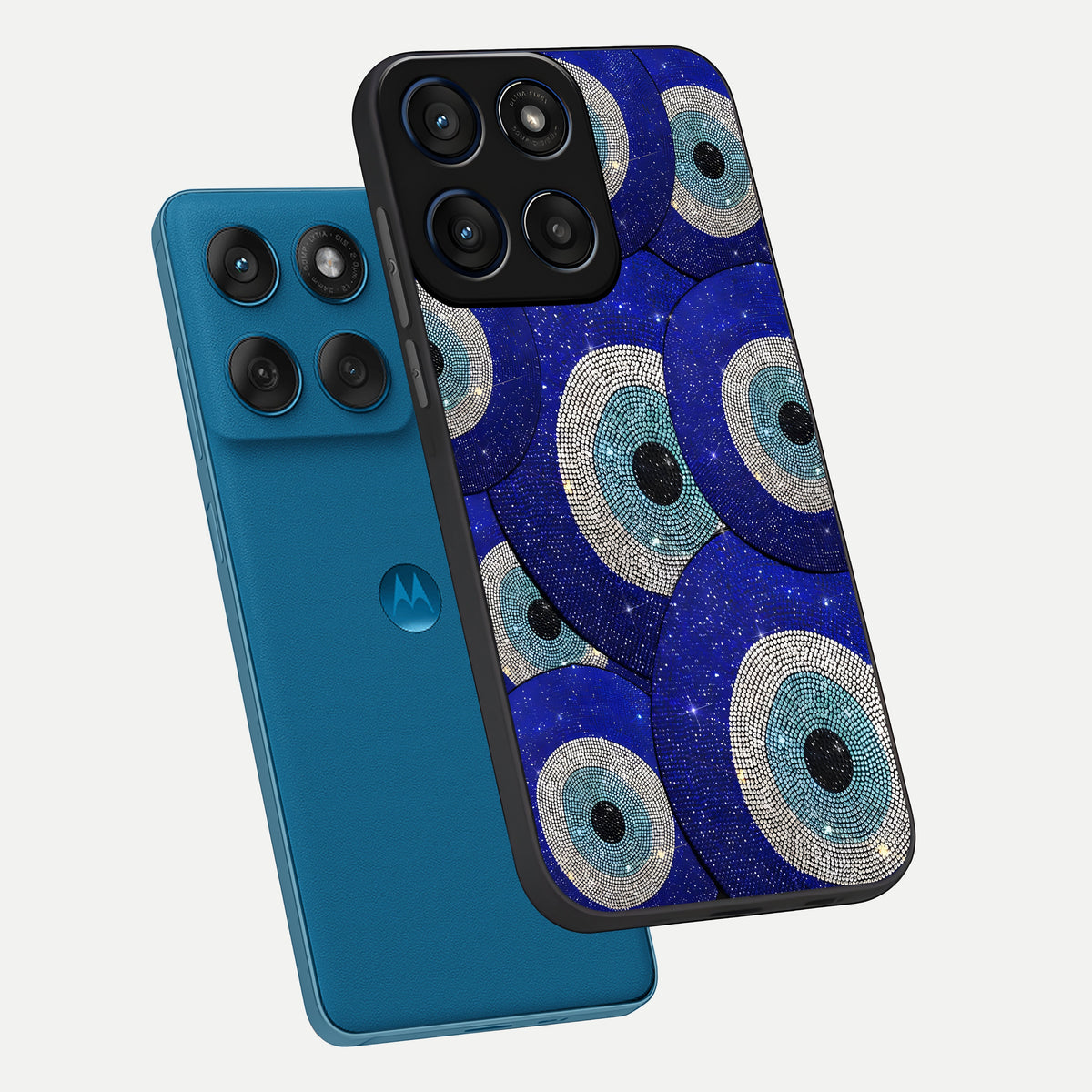  Galaxy Eye Flow phone case For Moto Edge 60 showing premium glass back cover with detailed artwork