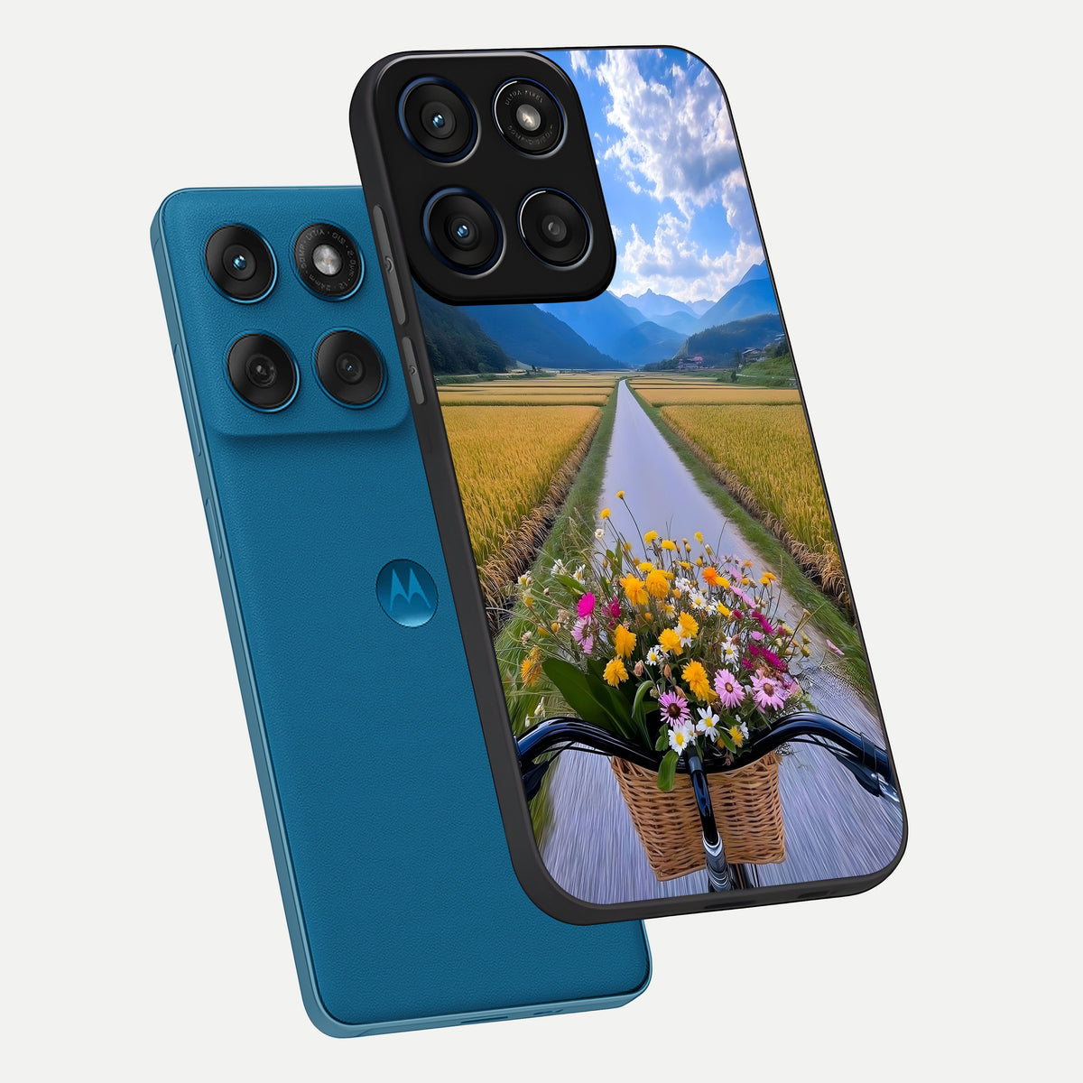 Golden Field Journey phone case For Moto Edge 60 showing premium glass back cover with detailed artwork