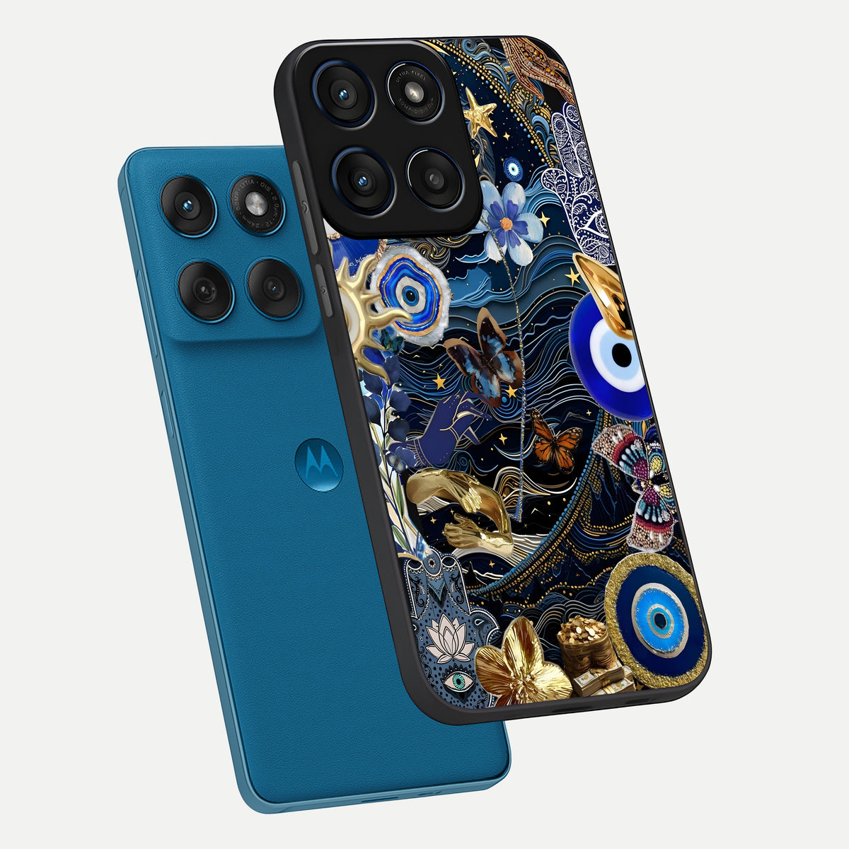  Golden Moon Magic phone case For Moto Edge 60 showing premium glass back cover with detailed artwork