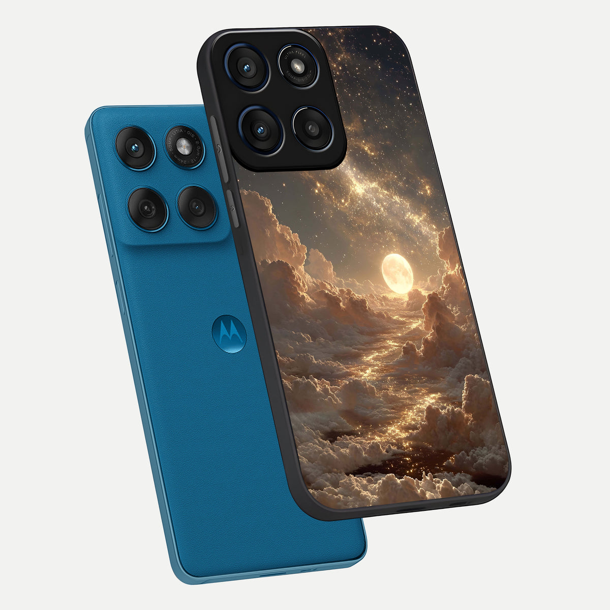  Golden Sky Dream phone case For Moto Edge 60 showing premium glass back cover with detailed artwork