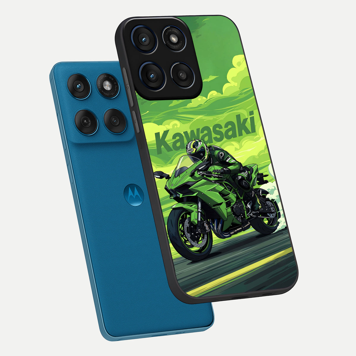  Greenery Sky phone case For Moto Edge 60 showing premium glass back cover with detailed artwork