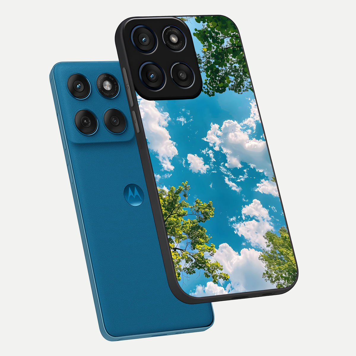  Green Moon Energy phone case For Moto Edge 60 showing premium glass back cover with detailed artwork