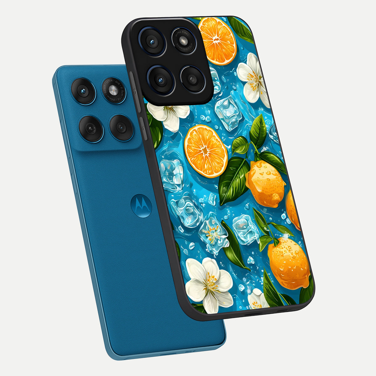  Ice Cube With Orange phone case For Moto Edge 60 showing premium glass back cover with detailed artwork
