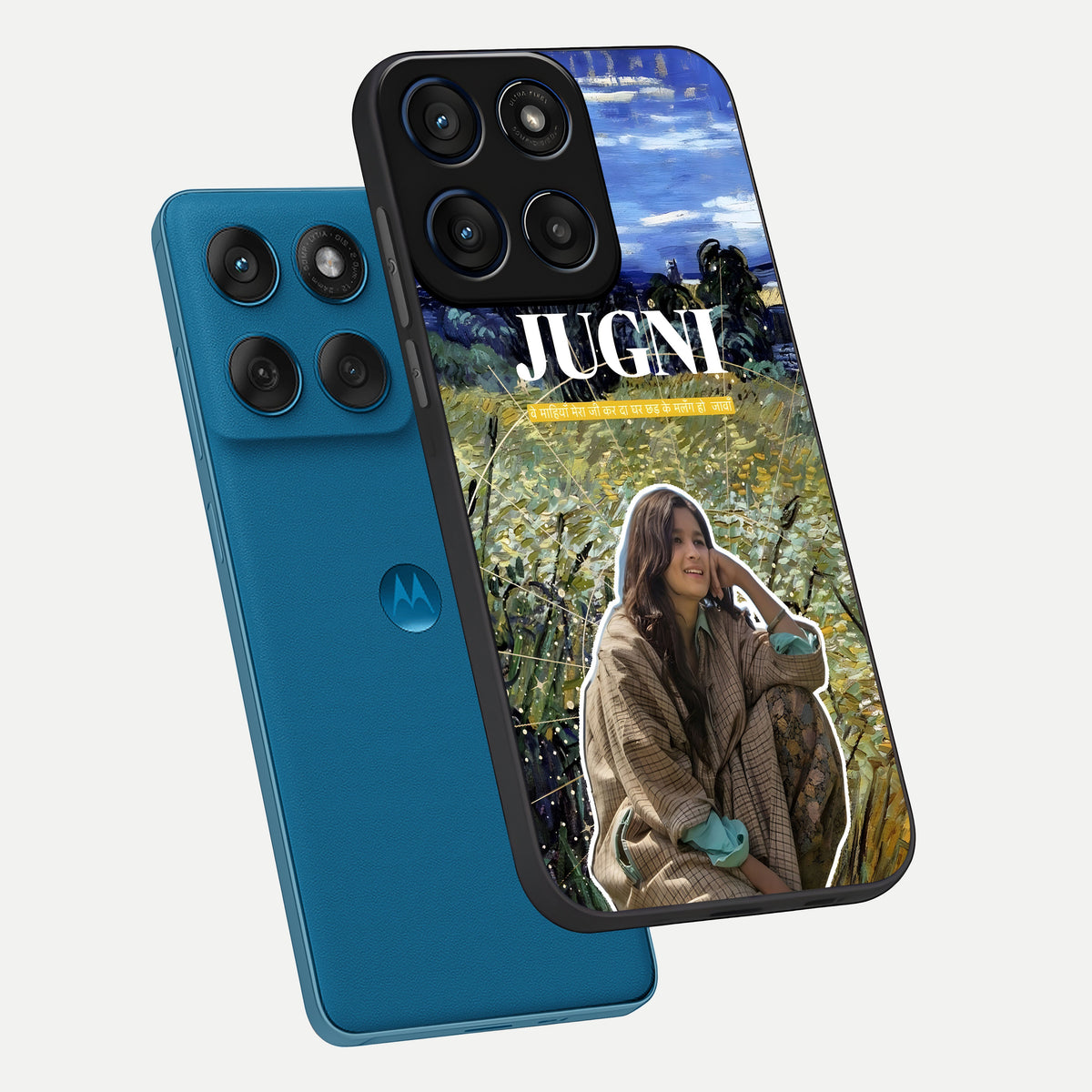  Jugni Soul Vibes phone case For Moto Edge 60 showing premium glass back cover with detailed artwork