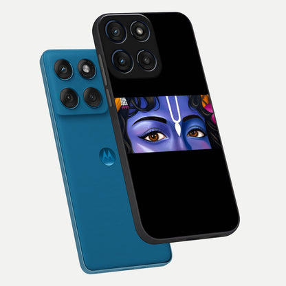  Krishna Eye phone case For Moto Edge 60 showing premium glass back cover with detailed artwork