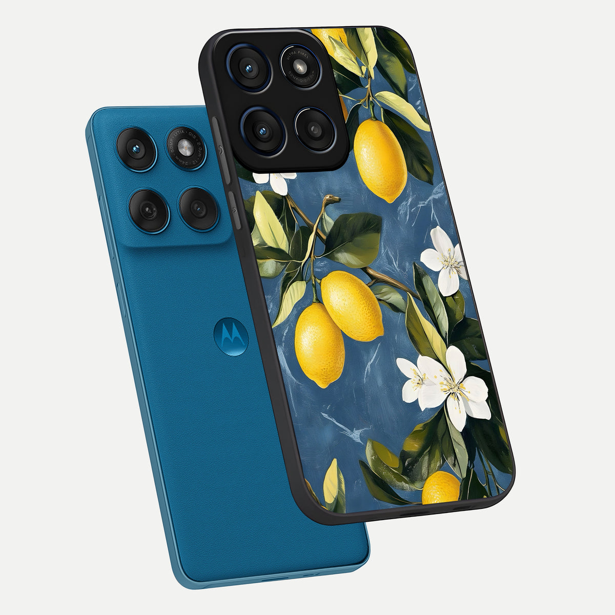  Lemon Dream Garden phone case For Moto Edge 60 showing premium glass back cover with detailed artwork