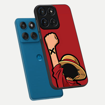  Luffy X Spirit phone case For Moto Edge 60 showing premium glass back cover with detailed artwork