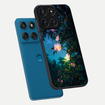  Midnight Bloom Glow phone case For Moto Edge 60 showing premium glass back cover with detailed artwork