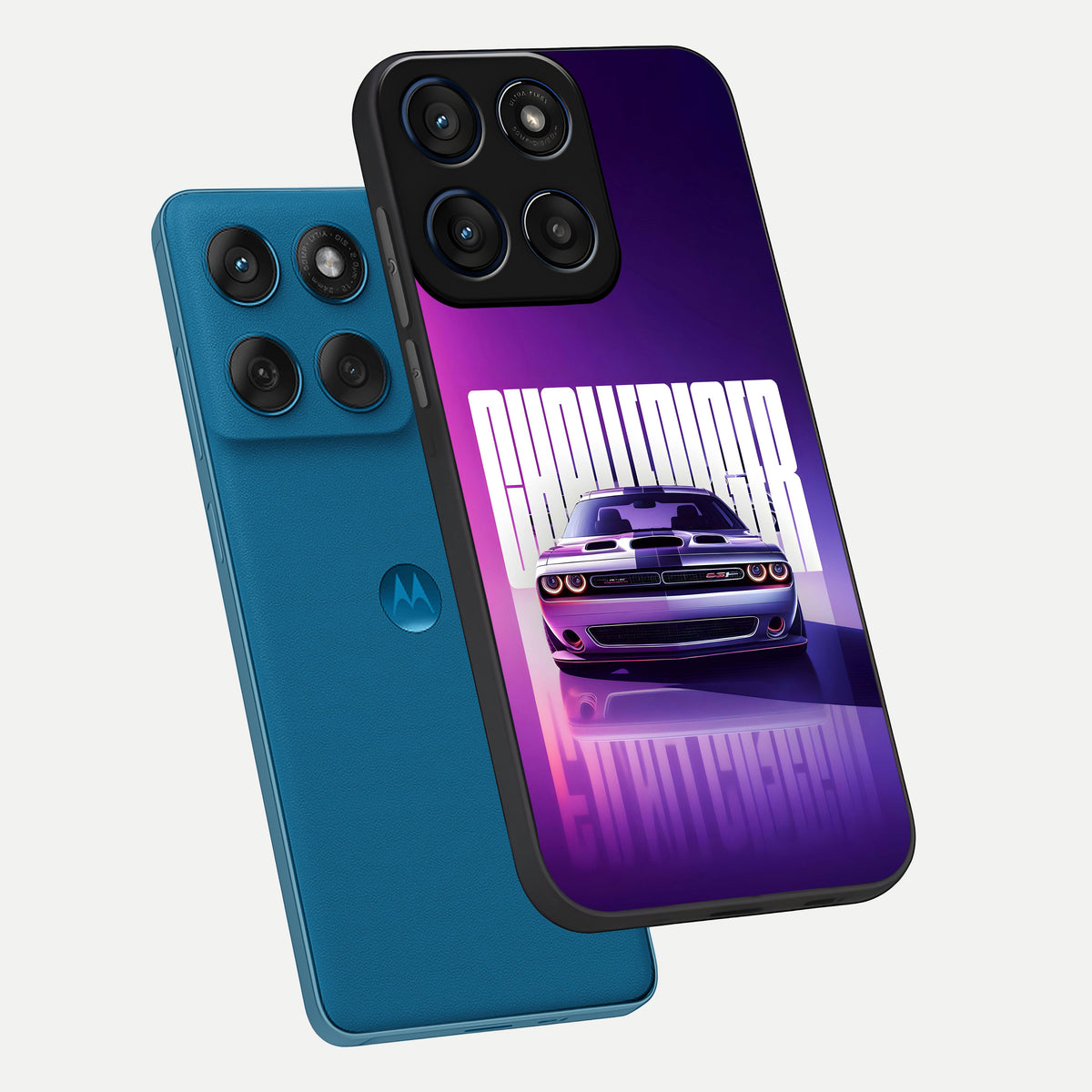  Midnight Muscle Ride phone case For Moto Edge 60 showing premium glass back cover with detailed artwork