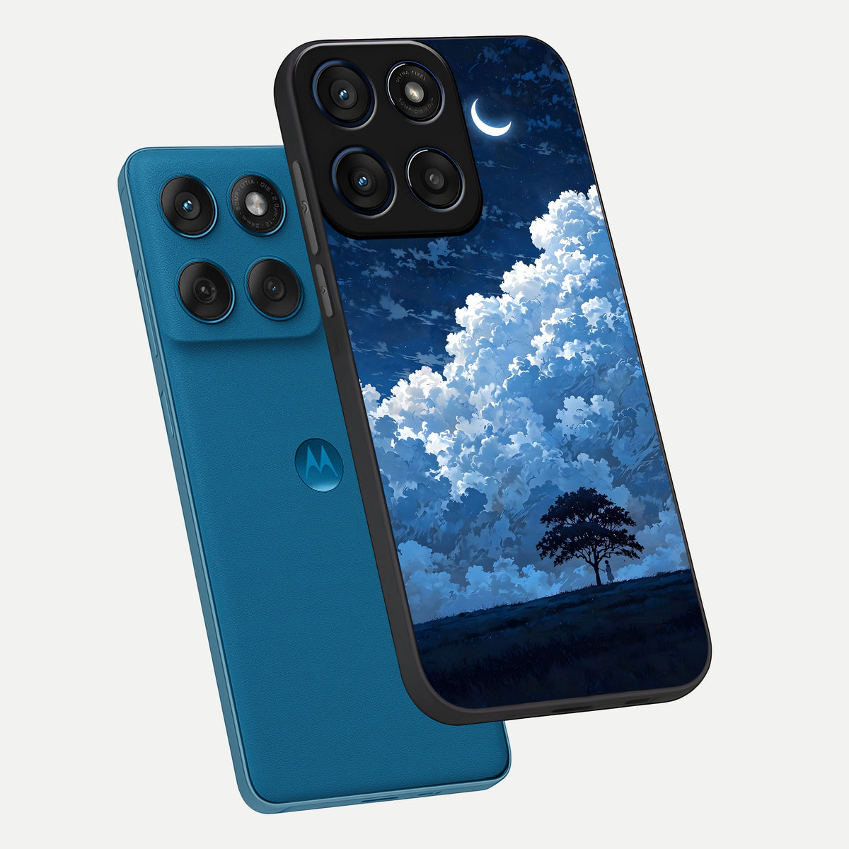  Midnight Sky Serenity phone case For Moto Edge 60 showing premium glass back cover with detailed artwork