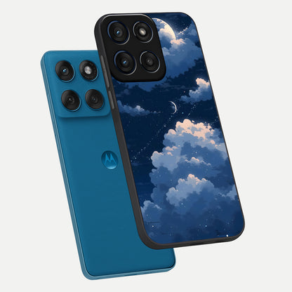  Moon Dream Haze phone case For Moto Edge 60 showing premium glass back cover with detailed artwork