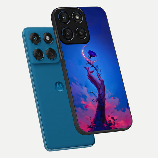  Mystic Hand phone case For Moto Edge 60 showing premium glass back cover with detailed artwork