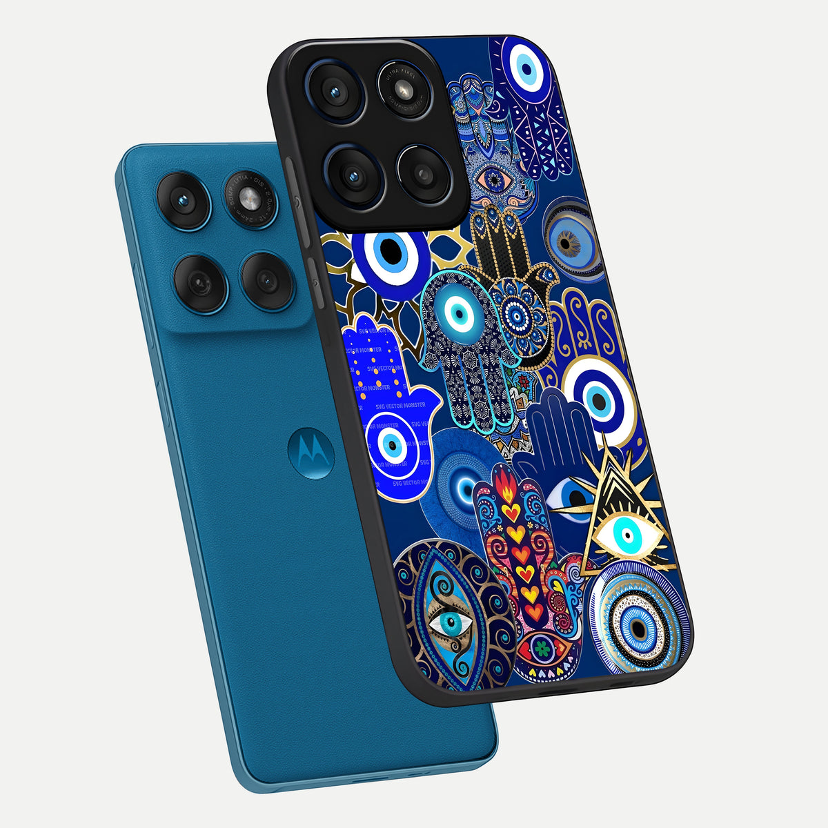  Mystic Palm Guard phone case For Moto Edge 60 showing premium glass back cover with detailed artwork