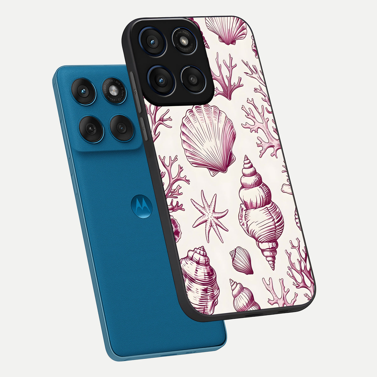  Pink Power Sparks phone case For Moto Edge 60 showing premium glass back cover with detailed artwork