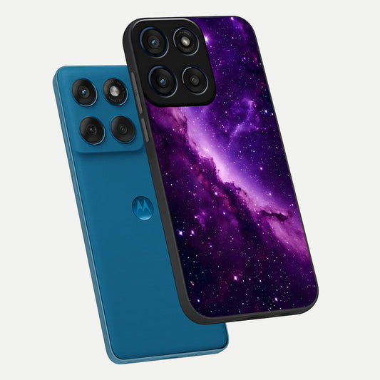  Purple Shade Sky phone case For Moto Edge 60 showing premium glass back cover with detailed artwork