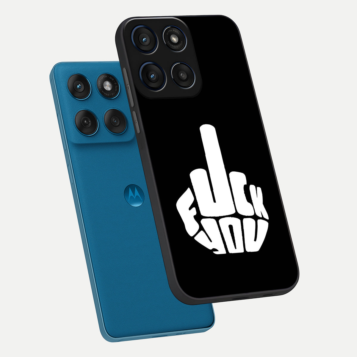  Rebel Mode On phone case For Moto Edge 60 showing premium glass back cover with detailed artwork