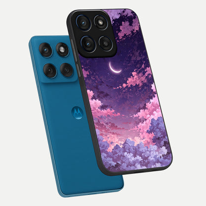  Sky Drift Clouds phone case For Moto Edge 60 showing premium glass back cover with detailed artwork