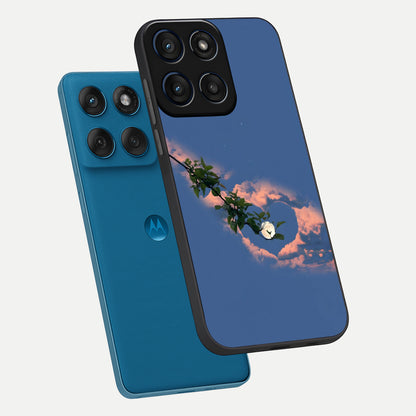  Sky Under Tree phone case For Moto Edge 60 showing premium glass back cover with detailed artwork