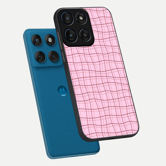  Soft Grid Bliss phone case For Moto Edge 60 showing premium glass back cover with detailed artwork