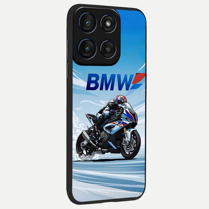  BMW Power Drift back cover For Moto Edge 60 slim fit glass case with vibrant aesthetic design