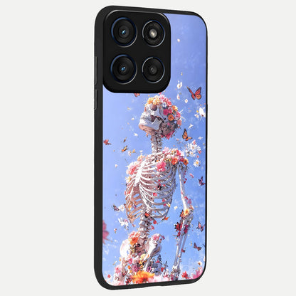  Bloom Beyond Bones back cover For Moto Edge 60 slim fit glass case with vibrant aesthetic design